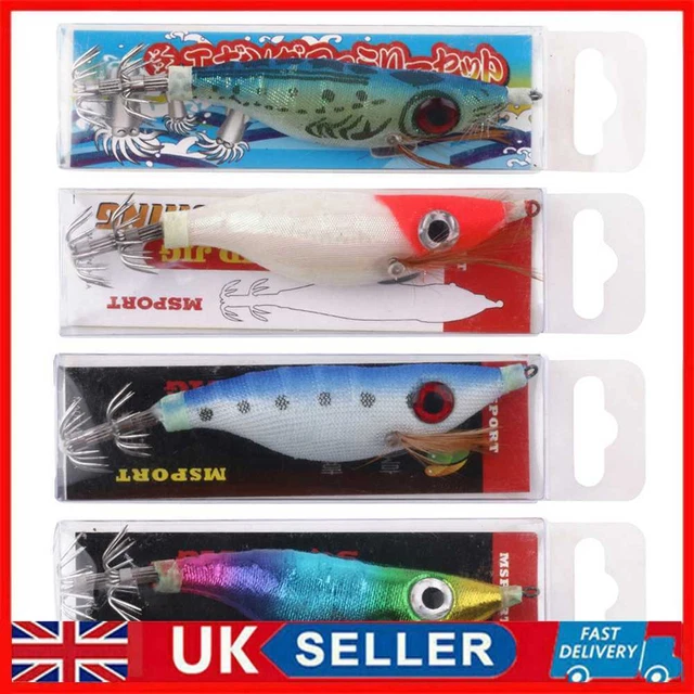 9g Luminous Squid Jigs Artificial Wood Shrimps Cuttlefish for Sea Fishing Hooks