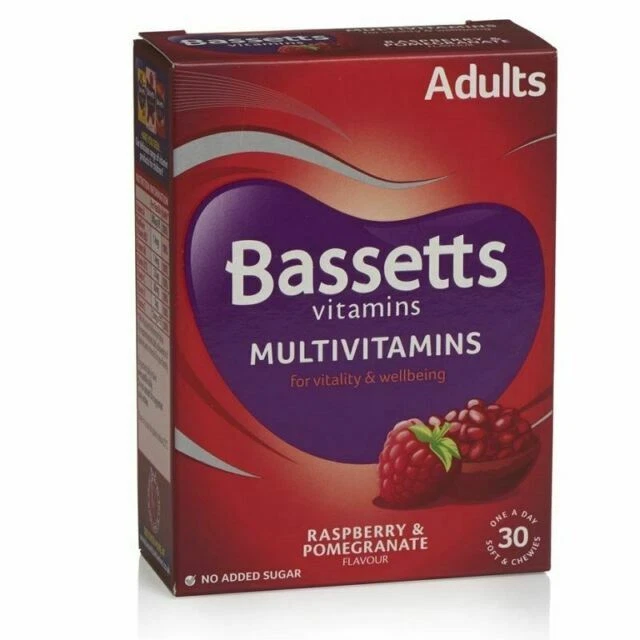 BASSETTS ADULT MULTIVITAMINS Raspberry and Pomegranate Flavour, 30
