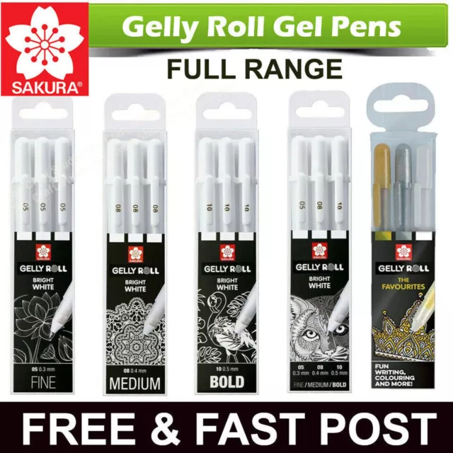Sakura Gelly Roll Gel Pens Bright White Set - 05 /08 /10 -Metallic The Favorite
