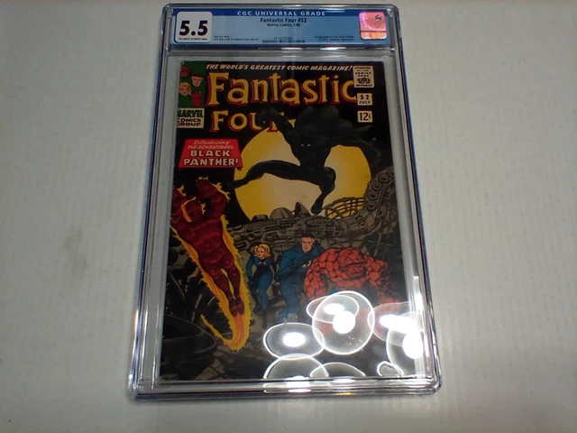Fantastic Four # 52 (Marvel)1966 - CGC 5.5 - OW/W pgs - 1st Black Panther - KEY