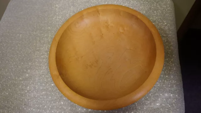 Vintage Hand Turned Wooden Bowl Signed Tom Miller Folk Art