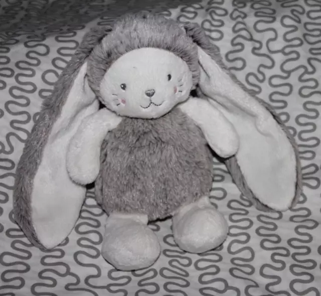 DOUDOU peluche TAPE A L'OEIL TAO LAPIN GRIS BLANC LONGUES OREILLES jamais servi