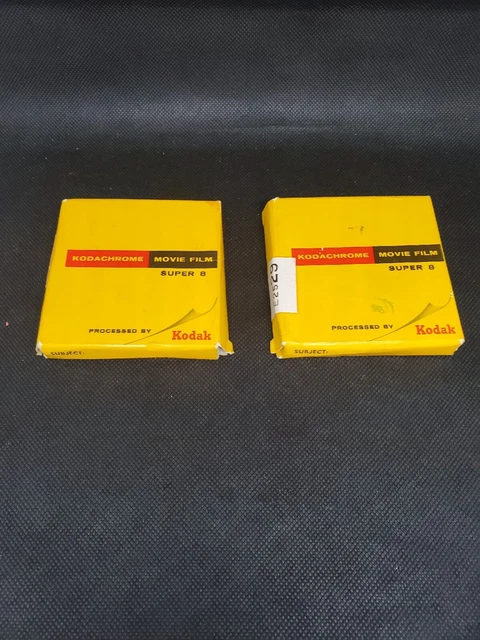 Lote de 2 películas de películas de Kodak Super 8 de Kodachrome