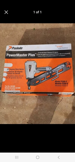 New Paslode PowerMaster Plus 3-1/4" 30° Clipped Head Framing Nailer # F350-S