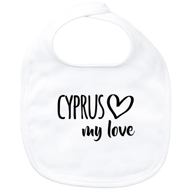 Bavaglino bambino Cyprus my love idea regalo souvenir compleanno collo di Natale