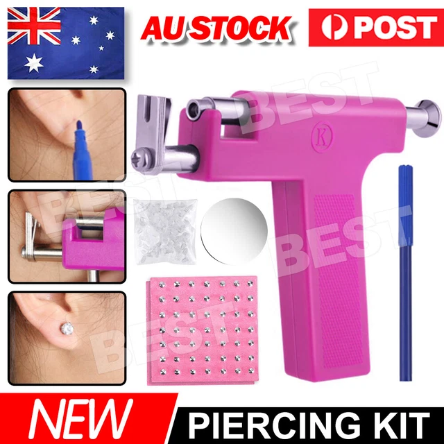 PROFESSIONAL STEEL EAR Nose Navel Body Piercing Gun With 98pcs Studs ...