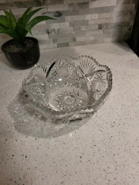 Antique american brilliant cut glass bowl