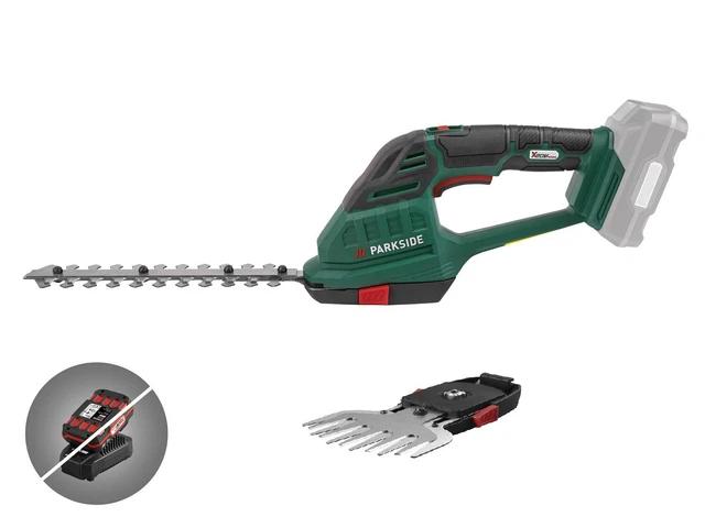 Taille-Haies 2 En 1 Sans Fil 7.4V - Lame Longue 17,5cm Et Courte 10,5cm, Batterie 2000mAh Pour Jardin Et Pelouse