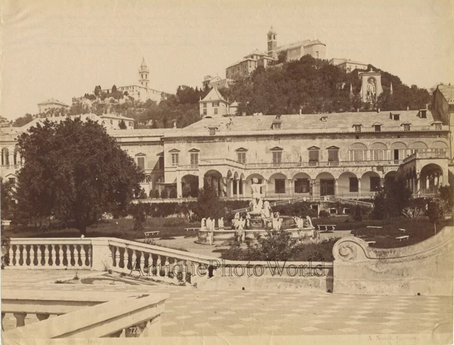 Genoa Italy Doria Palace antique albumen photo by Noack