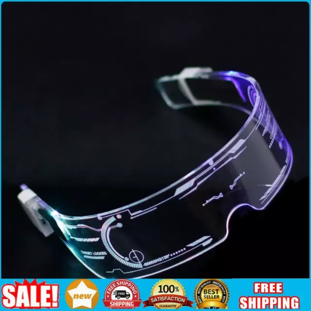 EL Wire Luminous Glasses Neon Party LED Light Up Visor Eyeglasses _