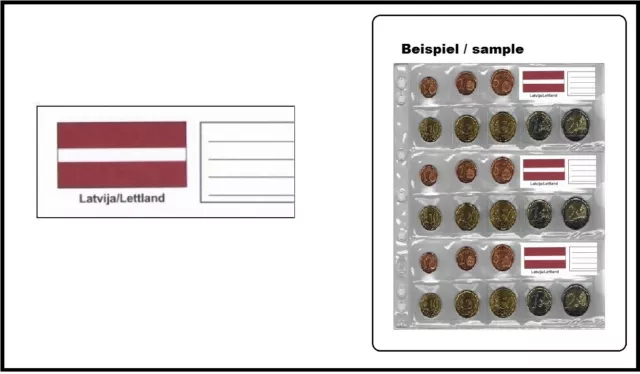 25 Look 330344-L-LET Banderas Letonia Para Leuchtturm 338425 Numis hojas monedas