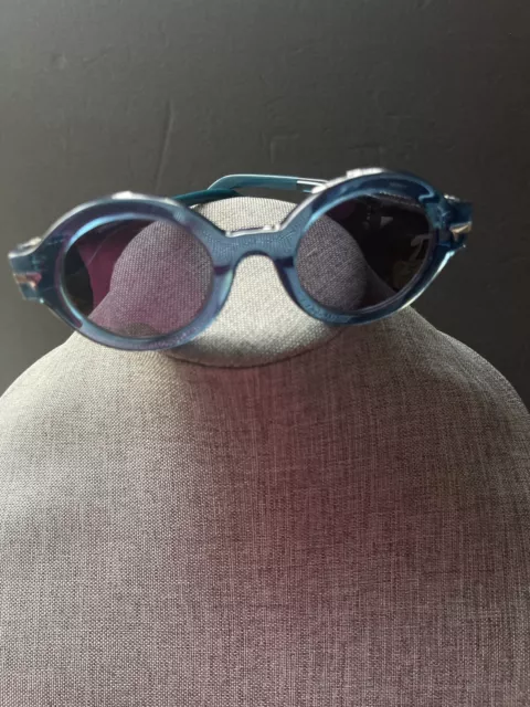 G Star Raw Fat Wilton Raw 1 Blue Round Thick Framed Contemporary Sunglasses