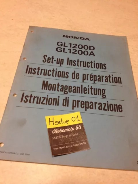 Honda Goldwing GL1200A GL1200B GL1200 Gold Instructions Preparation Setup Manual