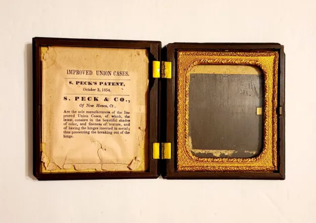 Antique 1854 S. Peck & Co. Union Cases Civil War Era Picture Photo Frame