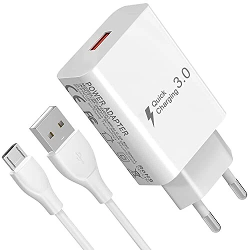 Newding Chargeur rapide micro USB 5 V 3 A avec câble de charge rapide pour Sa...