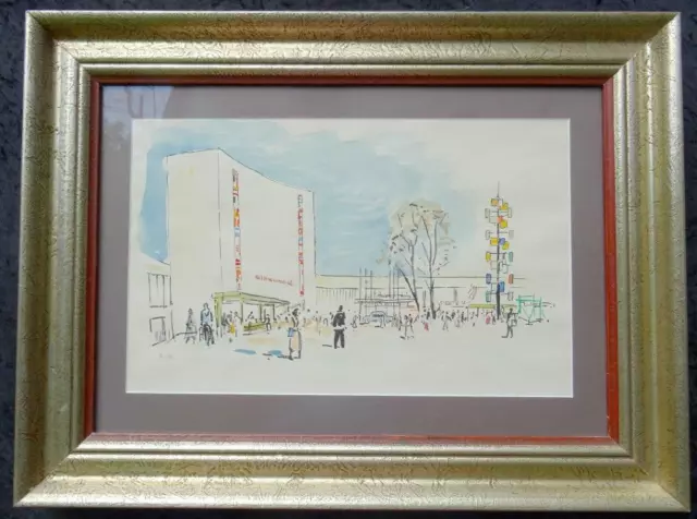 Ernst Huber - Aquarell "Messegelände Wien"