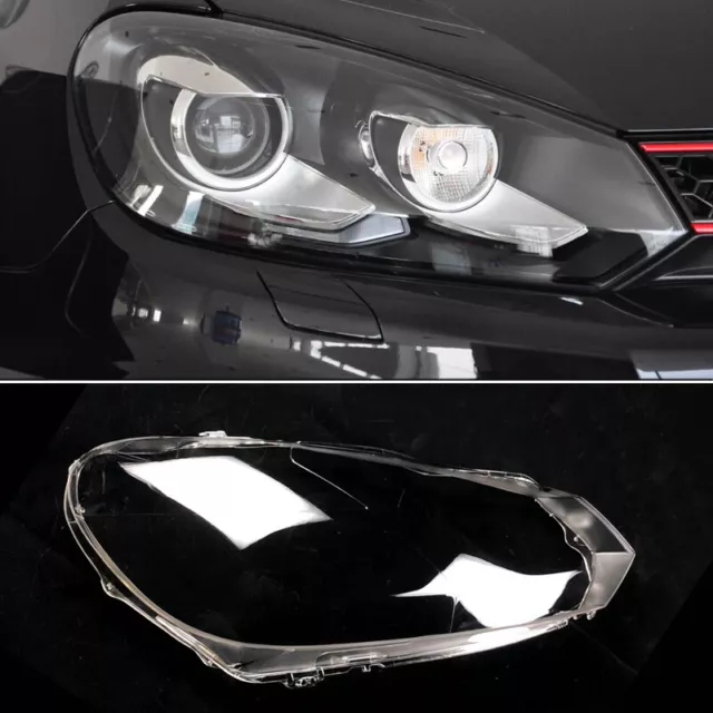 Right Front Clear Headlight Lens Cover Fit For VW Golf GTI MK6 2010 to 2013 Part