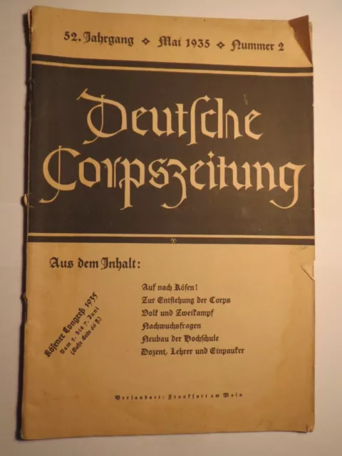 Deutsche Corpszeitung - DCZ - 1935 Nr. 2 - KSCV / Studentika