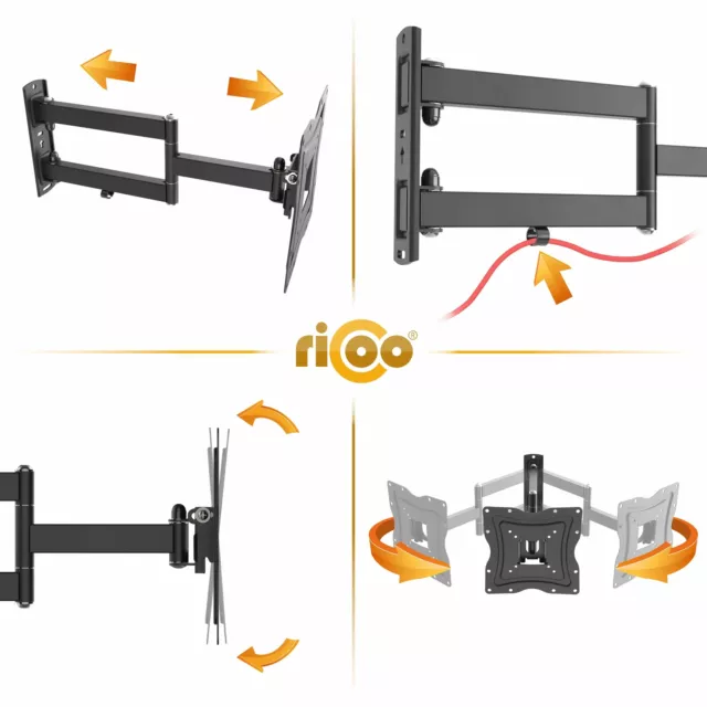 RICOO Monitor Wandhalterung TV Halterung Schwenkbar Neigbar 29-50 Zoll S2222 3