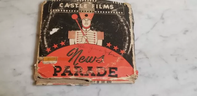 Castle Films 8mm "News Parade" in Original Box 1940s "Camera Thrills of the War" 3