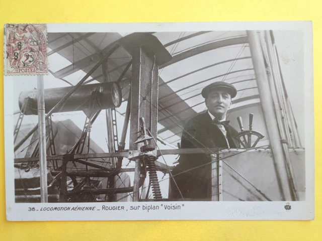 Carte Postale Ancienne – Pilote Henri JULLEROT Sur Biplan Henri FARMAN – Aviation 1900