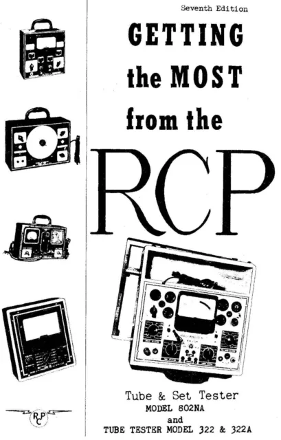 RCP 322 322A 802NA Tube Tester Manual