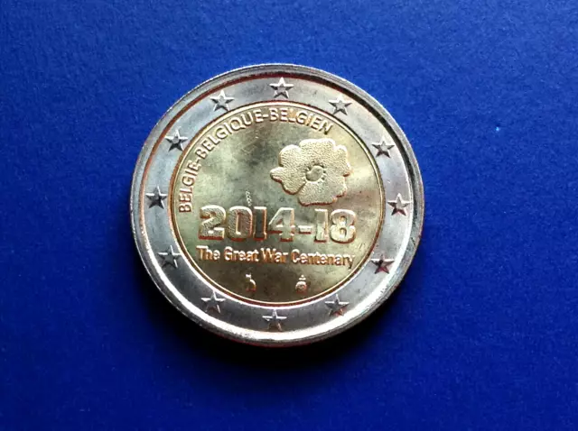 2 Euro Sondermünze  2014 Belgien.   100 Jahre 1. Weltkrieg.