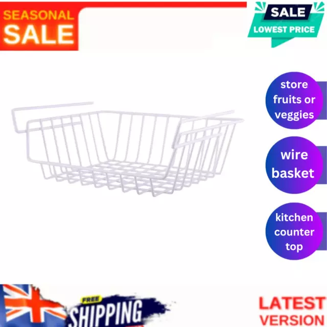 Under Shelf Table Storage Basket Rack Kitchen Metal Wire Mesh Cabinet Organiser.