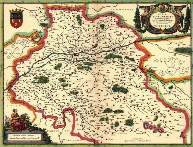 Reproduction carte ancienne - Duché de Touraine XVIIè