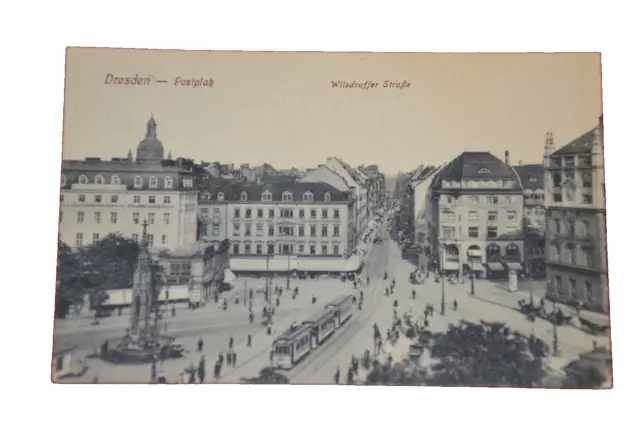 Ansichtskarte Dresden Altstadt Postplatz Wilsdruffer Strasse um 1910 gelaufen
