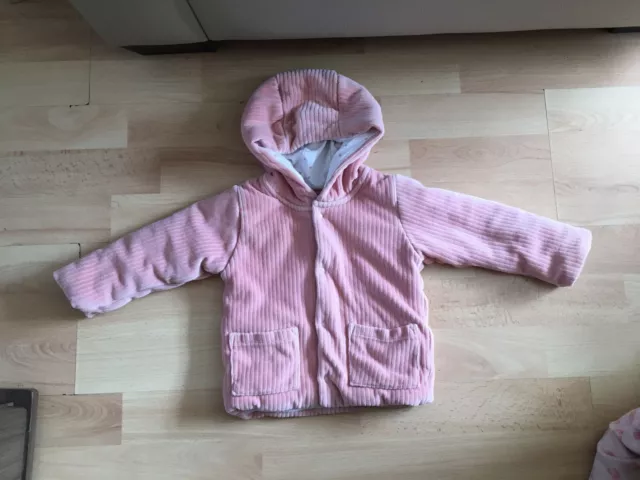 M&S marks and spencer baby girls jacket dusty pink 9-12 months