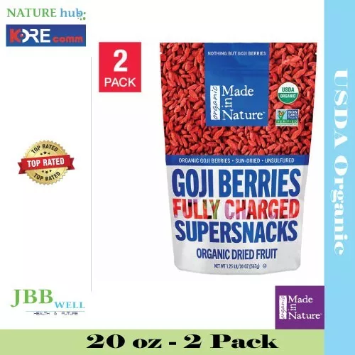 Made in Nature USDA Organic Goji Berries 20 oz 2-pack Exp. 05/2024