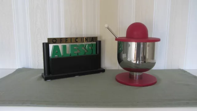 Alessi, Zucker-, Dose mit Deckel und Löffel, ES11 R, Design Ettore Sottsass 1998