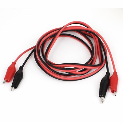 Sourcingmap 2 Alligator Clip Jumper sonda esegue test filo nero rosso 