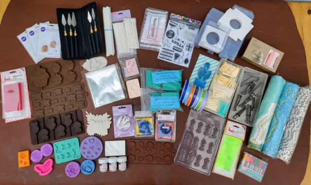 Job Lot Of SugarCraft Cake Decorating Icing Equipment Bundle Tools Cutters Etc