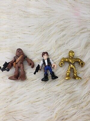 Hasbro Star Wars Galactic Heroes Lot of 3 Figures Han Solo, Chewbacca, C3PO