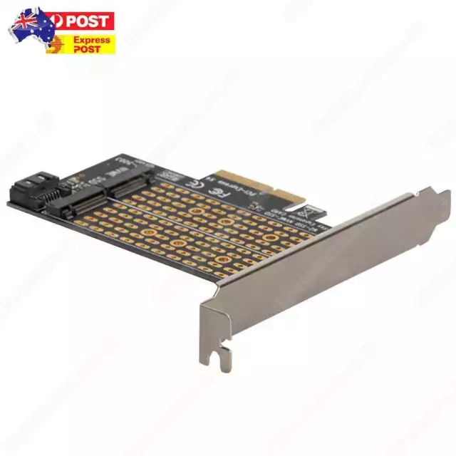 Dual M.2 to PCI-E 3.0 X4 Adapter for PCIe NVMe SATA M2 SSD 2230 2242 2260 2280 *