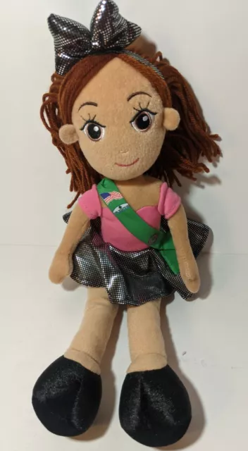 Girl Scout Doll Olivia 14" Plush Yarn Red Hair African American Mixed Sash Badge