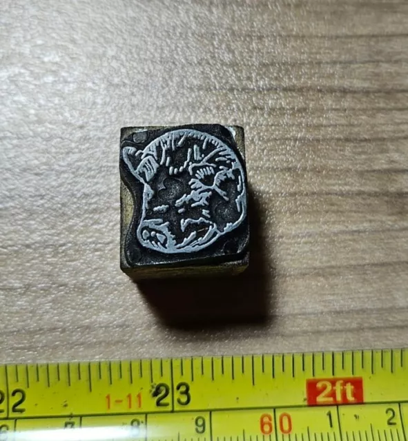 Vintage Letterpress Printing Block Pig (Rounded)