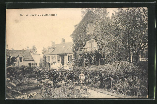 CPA Luzarches, Le Moulin, le jardin der alten Mühle 1913