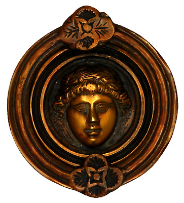 Athena Face Shape Victorian Antique Style Handmade Brass Door Knocker Home Decor
