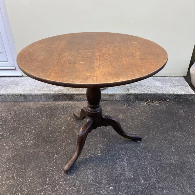 Georgian Oak Country Tripod Supper Table C1770 (George III Tilt-top Side Lamp)