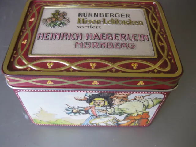 Blechdose Alt  Nürnberger Elisen Lebkuchen, Heinrich Haberlein Nürnberg 12x8,5x8