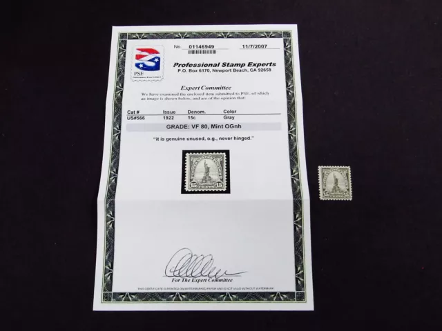 nystamps US Stamp # 566 Mint OG NH  VF PSE  Cert.  M22x1202