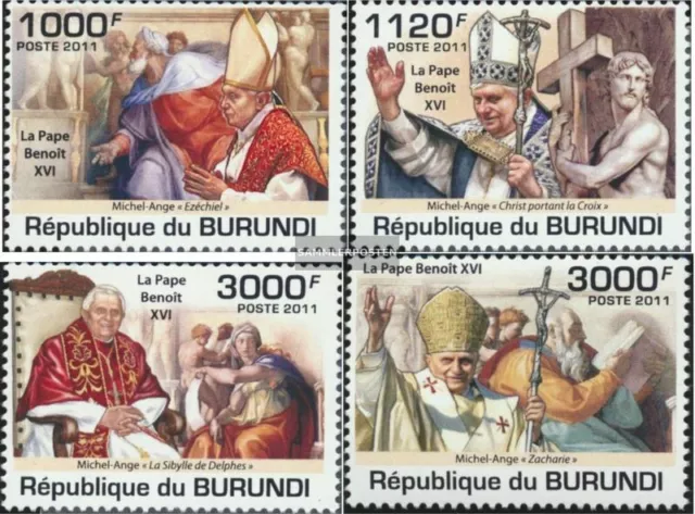 Burundi 2186-2189 (kompl. Ausgabe) postfrisch 2011 Papst Benedikt XVI