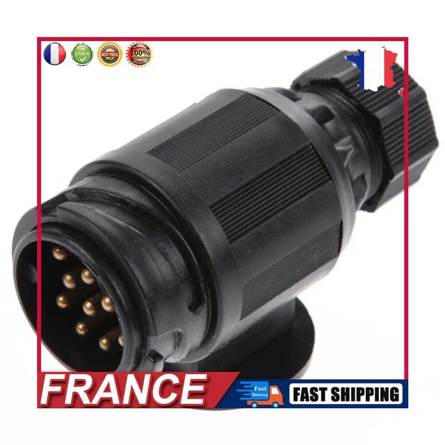 13 Broches Euro Bouchon En Plastique 12V Caravane Remorque Électique Plug Maypol