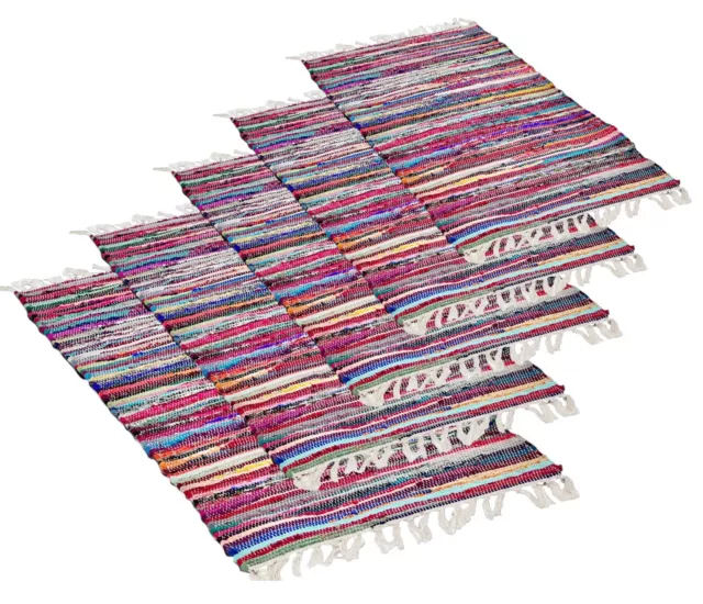 Handmade Chindi Rag Rug 100% Recycled Cotton Woven Floor Mat Home Living Room