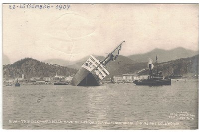CARTOLINA  NO VIAGGIATA 22 SETTEMBRE 1907 RIVA TRIGOSO VARO NAVE JOLANDA 