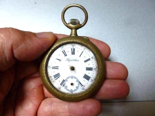 Montre Gousset Régulateur Vintage - 15 Rubis - Mouvement Mécanique - Années 1900 - Pour Collection Ou Pièces