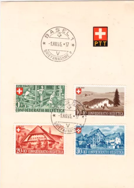 Switzerland Minr 460 - 463 Clean Stamped On Special Sheet